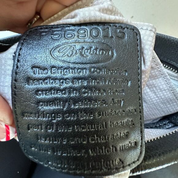 NWOT Rare Brighton Selena Organizer Pebble Leather Silver Hardware Crossbody Bag - Picture 5 of 8